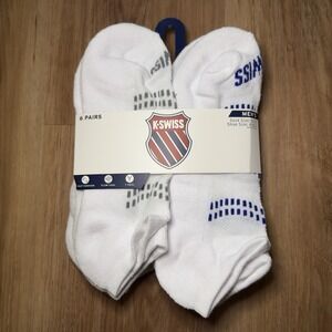 K-Swiss‎ Men's Athletic Low-Cut Socks 6 Pairs, White, Men's Shoe Size 6-12.5